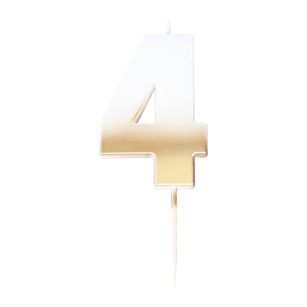 Gold Ombre Number 4 Candle - 5cm – product image 1