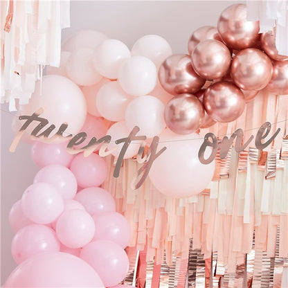 Mix It Up 'Twenty One' Rose Gold Paper Banner - 1.7m