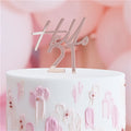Mix It Up Hello 21 Rose Gold Cake Topper - 13cm x 10cm – product image 1