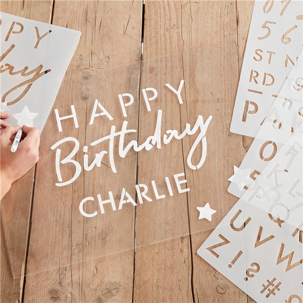 Happy Birthday Number & Letter Stencils (6pk) – product image 1