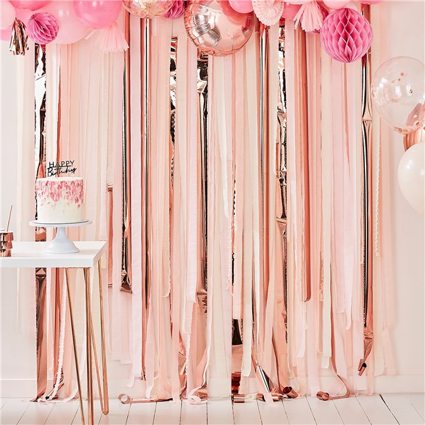 Mix It Up Pink & Rose Gold Streamer Backdrop Kit