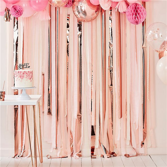 Mix It Up Pink & Rose Gold Streamer Backdrop Kit