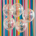 Hello 18 Mix It Up Brights Confetti Latex Balloons - 12" (5pk) – product image 1