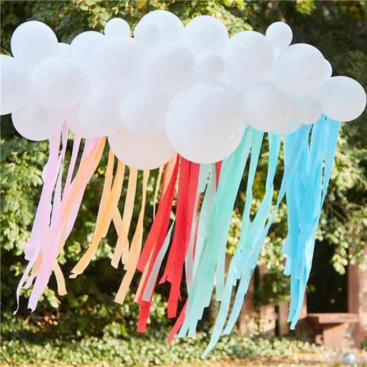 Rainbow Balloon Cloud Backdrop Kit - 40 Balloons