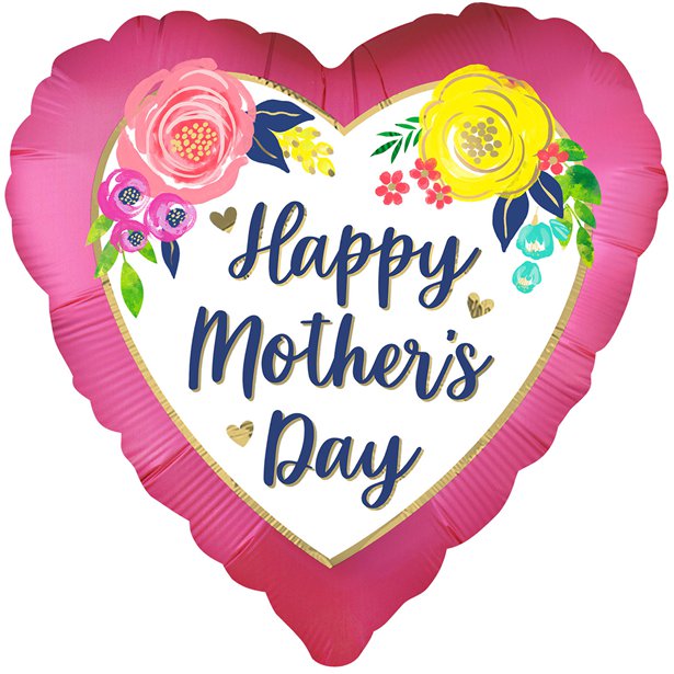 Pink Watercolour Mother's Day Balloon - 18" Foil