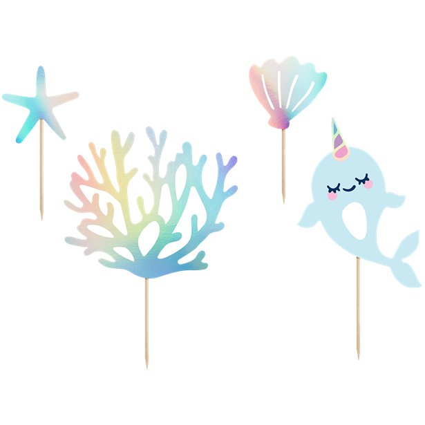 Narwhal Cake Picks (4pk) – product image 1