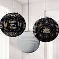 Metallic New Year's Eve Lantern Decorations - 24cm (3pk) – product image 1