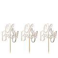 Oh Baby!' Gold Foil Cupcake Toppers (12pk) – product image 1