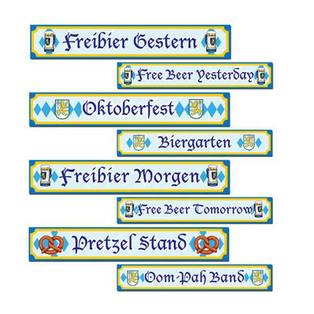 Oktoberfest Street Sign Cutouts - 60cm (4pk) – product image 1