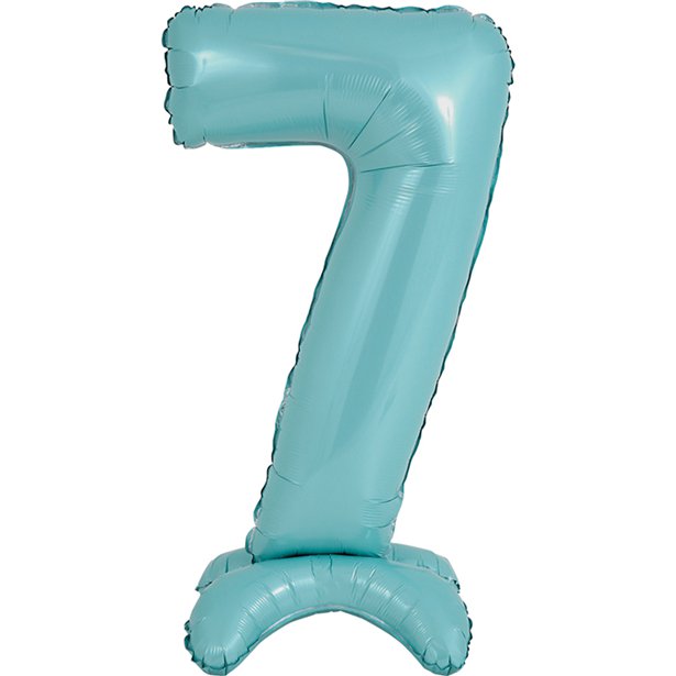 Pastel Blue Standing Number Balloons - 25" Air Fill