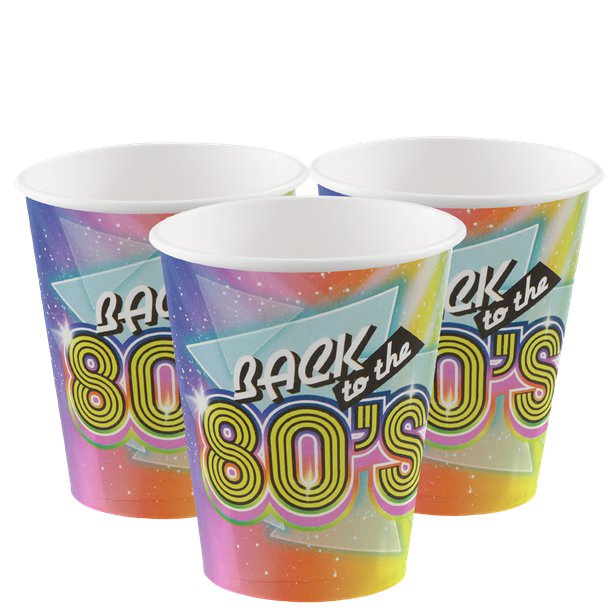 80's Paper Cups - 270cm (10pk) – product image 1