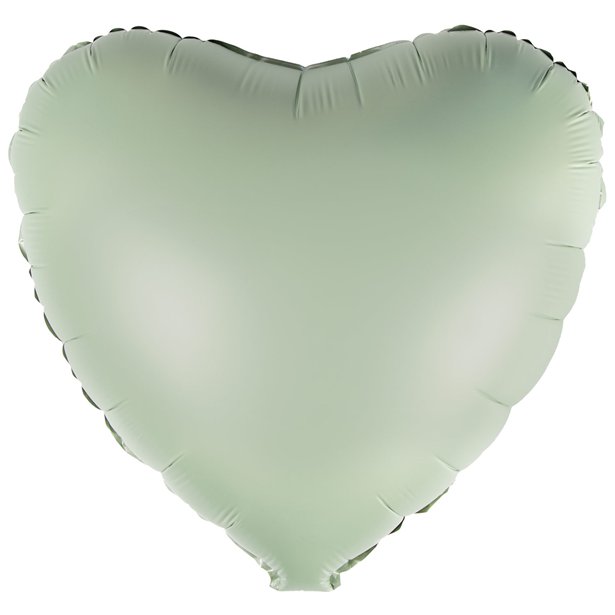 Silk Lustre Eucalyptus Heart Foil Unpackaged - 18"