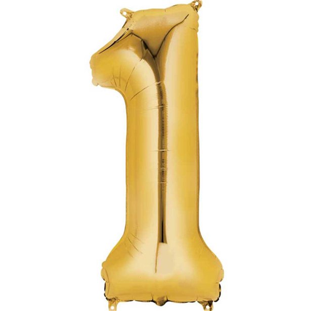 Gold Foil Number Balloons - 16" Air Fill – product image 3