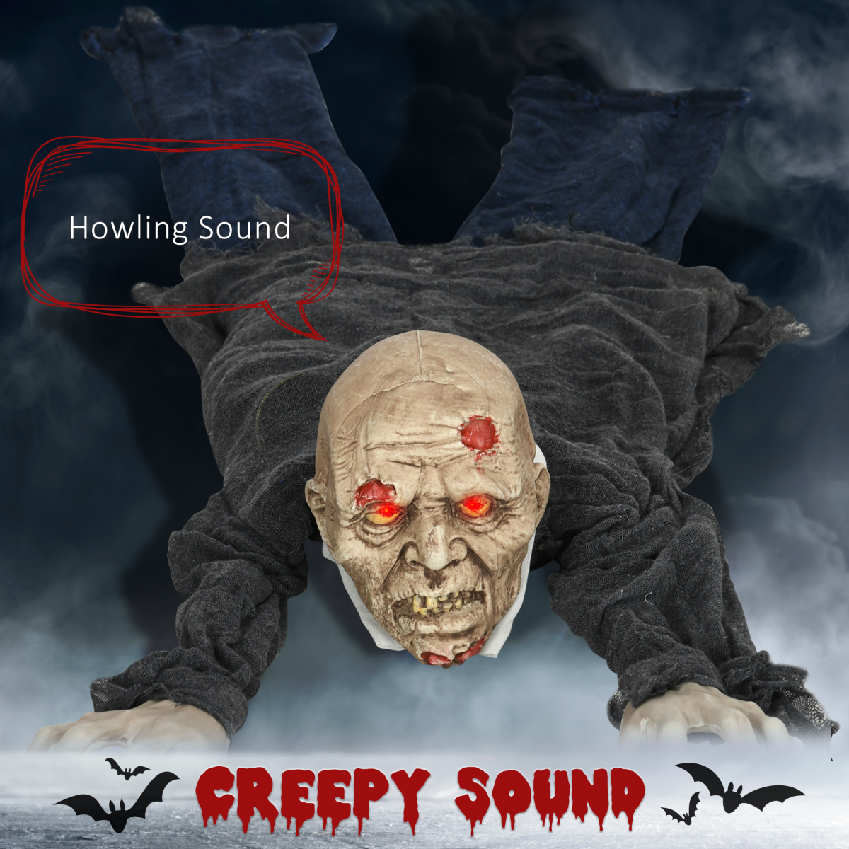 HOMCOM 5.2ft Halloween Outdoor Decoration Crawling Zombie, Sound Activated – product image 4