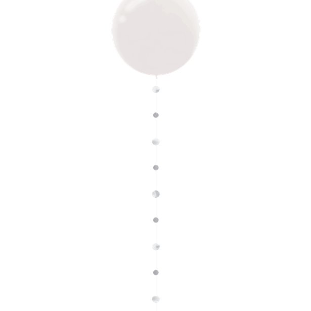 Silver Glitter Paper Circles Balloon Tail - 1.8m – product image 3