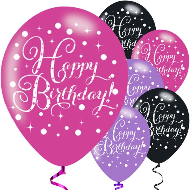 Happy Birthday Pink Mix Latex Balloons - 11" (6pk) – product image 1