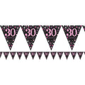 Pink Age 30 Holographic Plastic Bunting - 4m – product image 1
