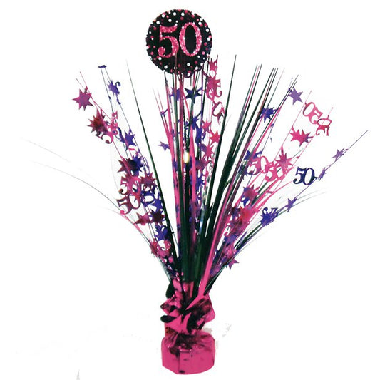 Pink Age 50 Foil Table Centrepiece - 46cm