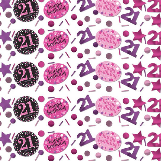 Pink Celebration Age 21 Confetti (34g pack)