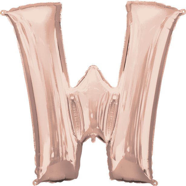Rose Gold Letter W Balloon - 34 Foil