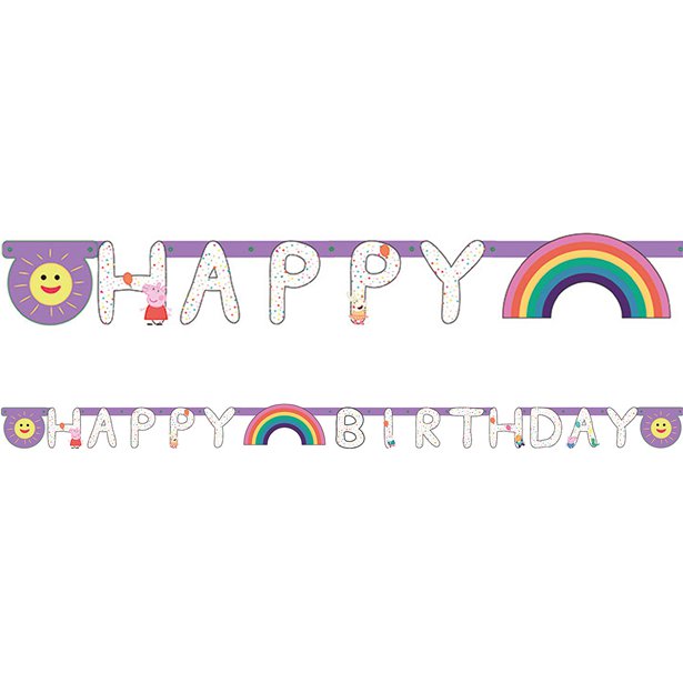 Peppa Pig 'Happy Birthday' Paper Letter Banner - 2.1m x 13cm – product image 1