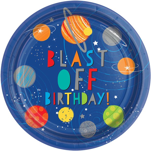Blast Off Birthday Party Plates - 23cm (8pk) – product image 1