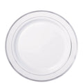 Premium White with Silver Trim Plastic Plates - 19cm (20pk) – product image 1
