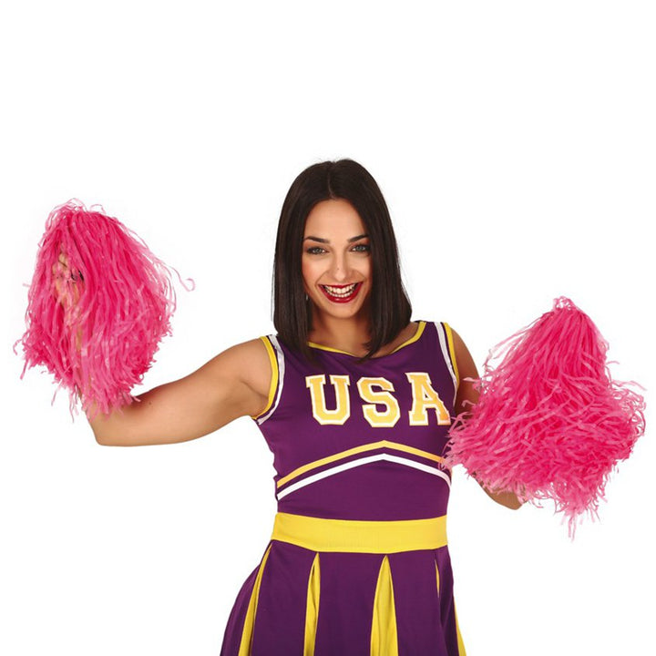 Pink Cheerleading Pom Poms - Standard