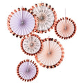 Rose Gold Floral Fan Decoration Kit (6pk) – product image 1