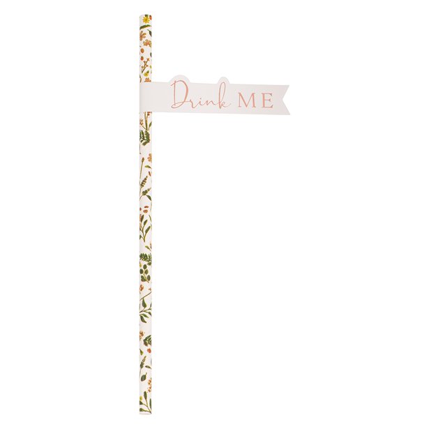 Rose Gold Floral Straws (20pk) – Party Delights Wondergroup