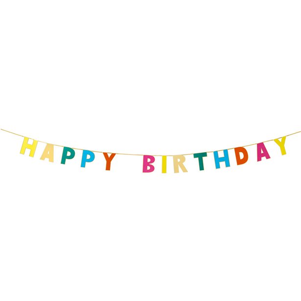 Rainbow Happy Birthday Paper Garland - 3m – product image 1