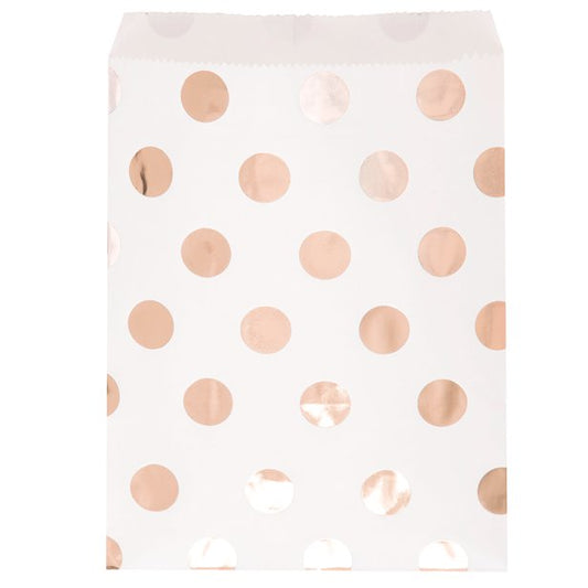 Rose Gold Dot Paper Treat Bags (8pk)
