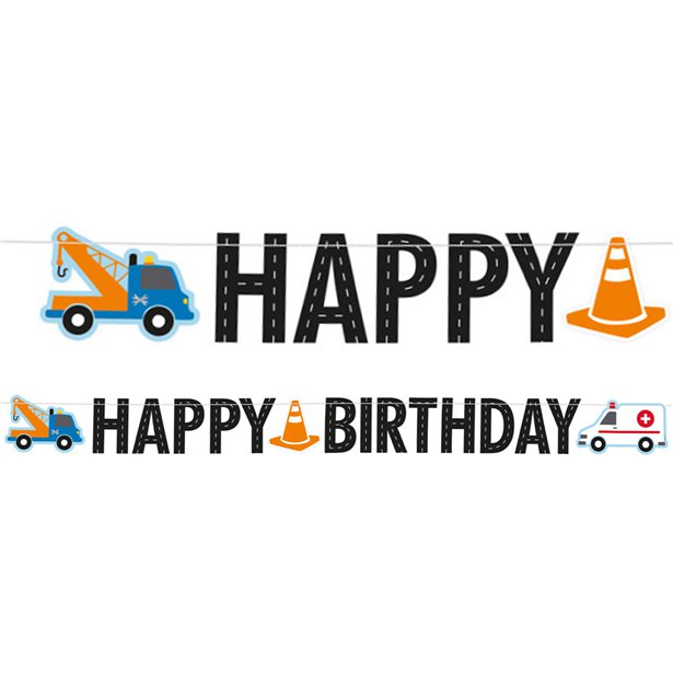 On the Road 'Happy Birthday' Paper Letter Banner - 1.8m – product image 1