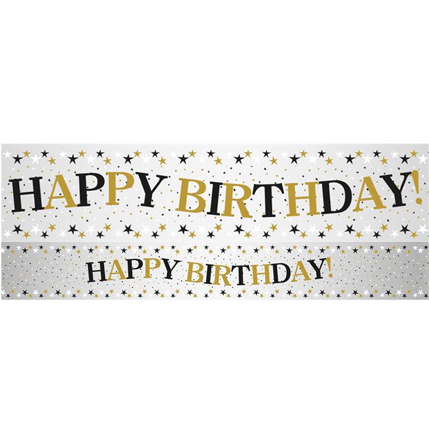 Sparkling Celebration Happy Birthday Foil Banner - 2.7m