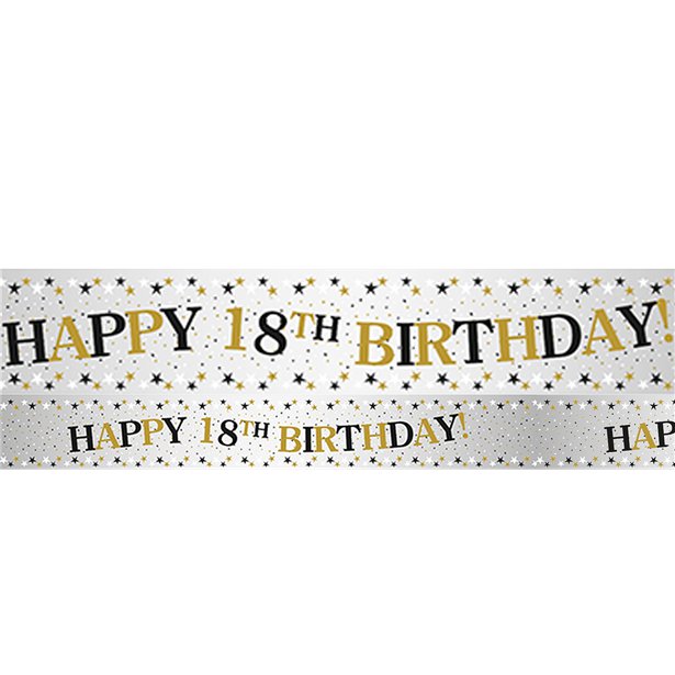 Sparkling Celebration 18th Foil Banner - 2.7m