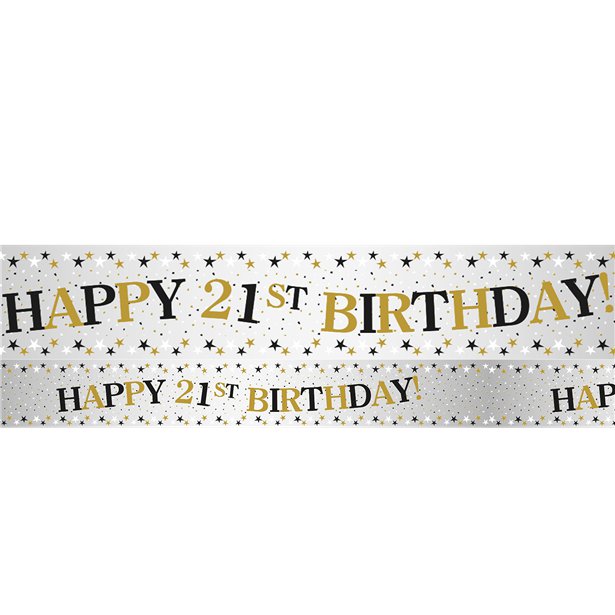 Sparkling Celebration 21st Foil Banner - 2.7m