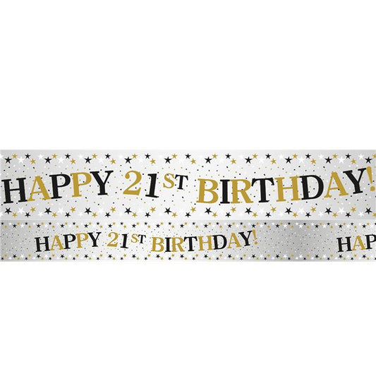 Sparkling Celebration 21st Foil Banner - 2.7m