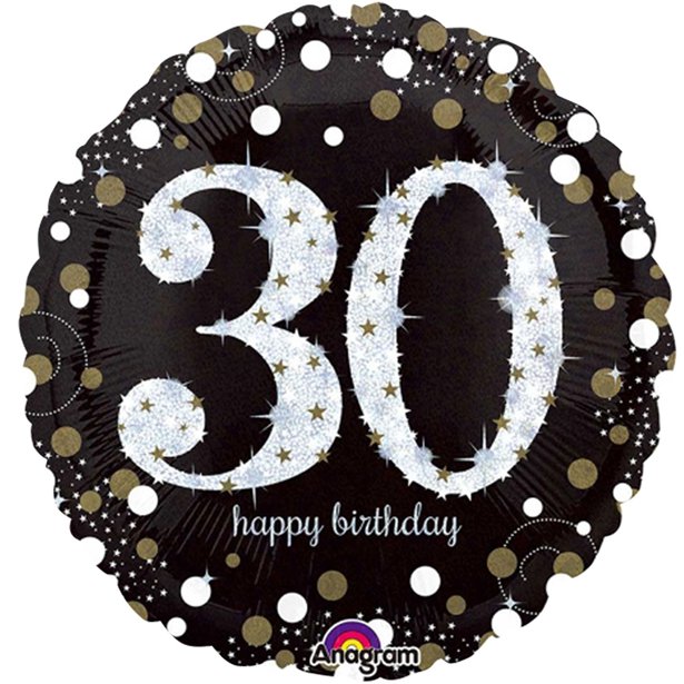 Sparkling Celebration 30th Birthday Balloon - 18" Foil – product image 1