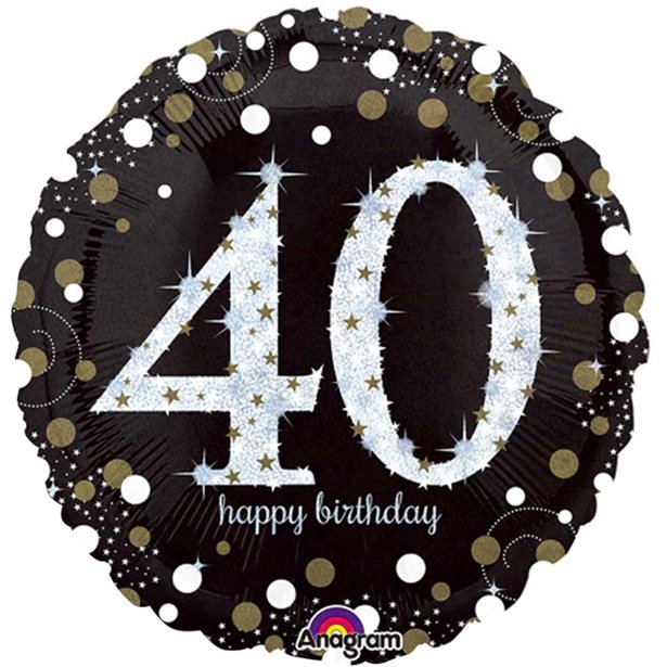 Sparkling Celebration 40th Birthday Balloon - 18" Foil – product image 1
