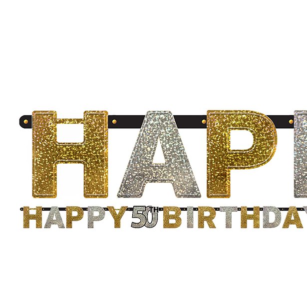 Sparkling Celebration 50th Birthday Letter Banner - 2m – product image 1
