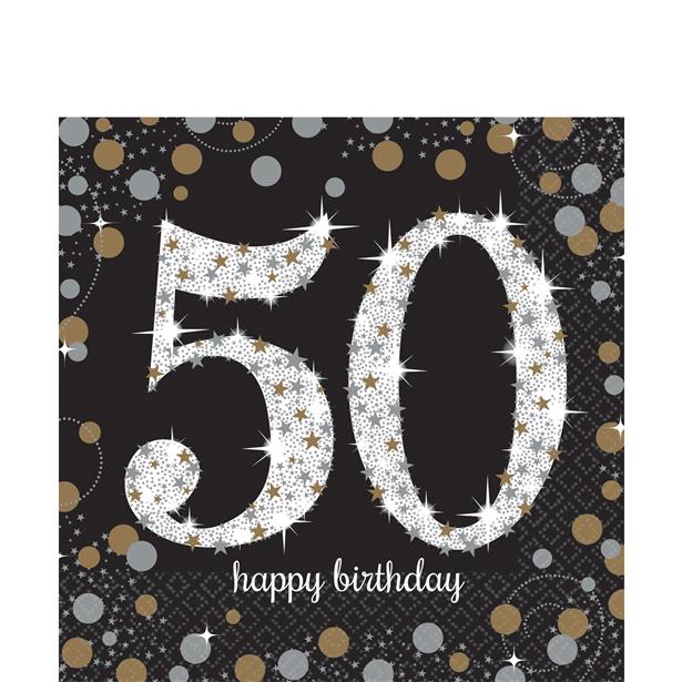 Sparkling Celebration 50th Birthday 2ply Paper Napkins - 33cm (16pk) – product image 1