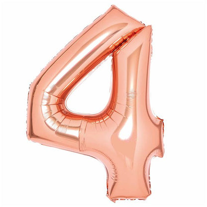 Rose Copper Foil Number Balloons - 34"