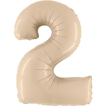 Satin Cream Foil Number Balloons - 40"