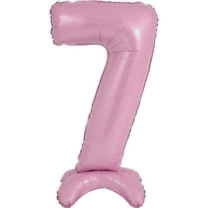 Pastel Pink Standing Number Balloons - 25" Air Fill