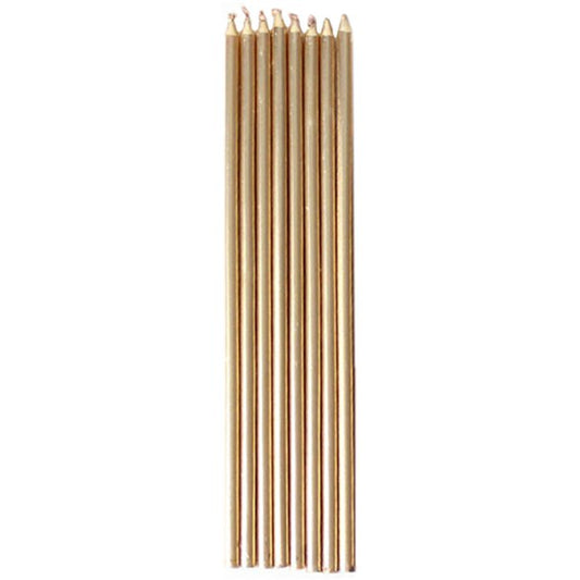 Gold Tall Candles - 16cm (10pk)