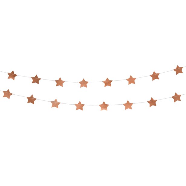 Rose Gold Star Foil Garland - 3.6m – product image 1