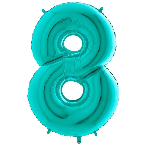 Tiffany Blue Foil Number Balloons - 40" – number 8 – product image 10