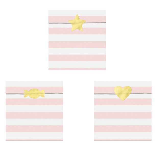 Light Pink Stripe Paper Treat Bags - 14cm (6pk)