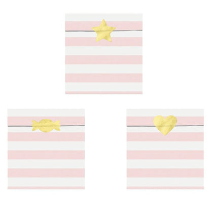 Light Pink Stripe Paper Treat Bags - 14cm (6pk)