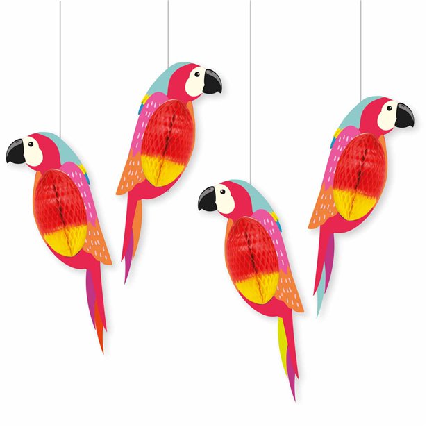 Club Tropicana Honeycomb Parrots (4pk)